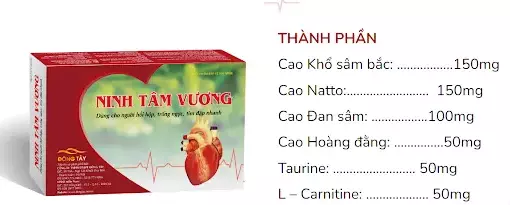 Ninh Tâm Vương chứa các thảo dược tốt cho người bị rối loạn nhịp tim.webp